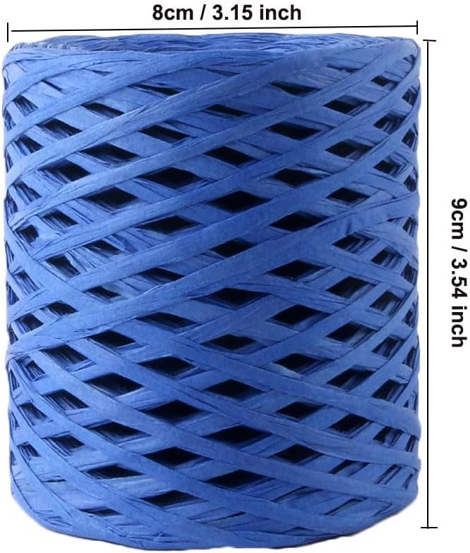 ALLWSLucky 656 FT Raffia Paper Craft Ribbon,Colored Packing Paper String for Gift Wrapping,Party Decor and DIY Decoration (Royal Blue) - Image 4